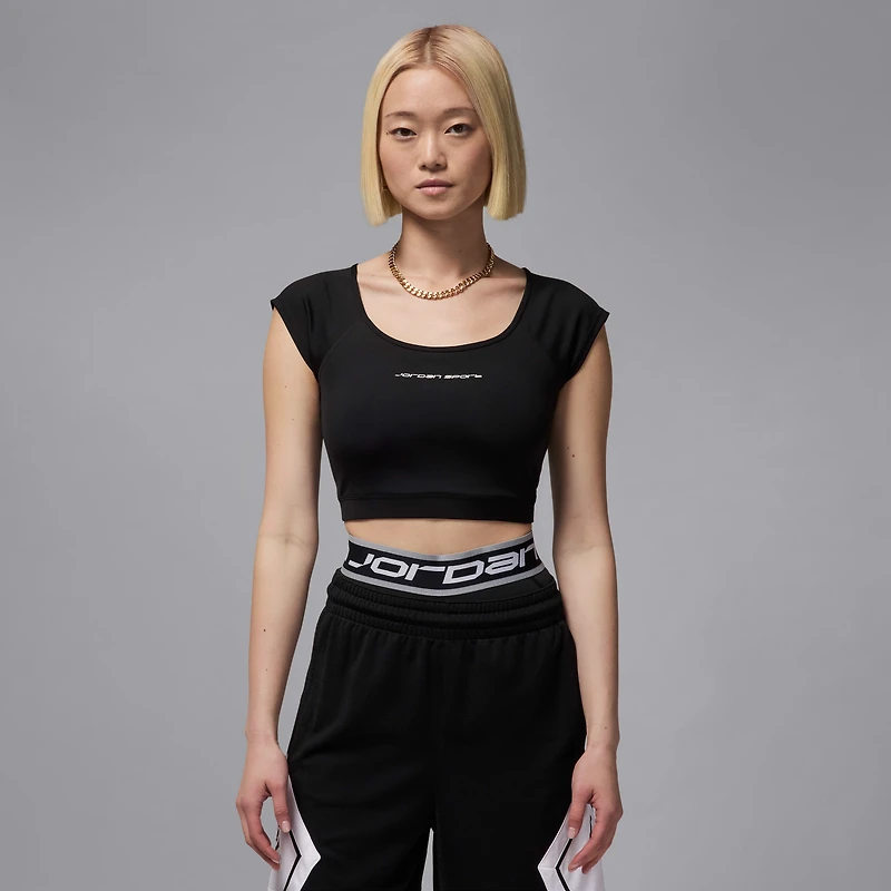 Jordan Sport Women's Short-Sleeve Knit Crop Top