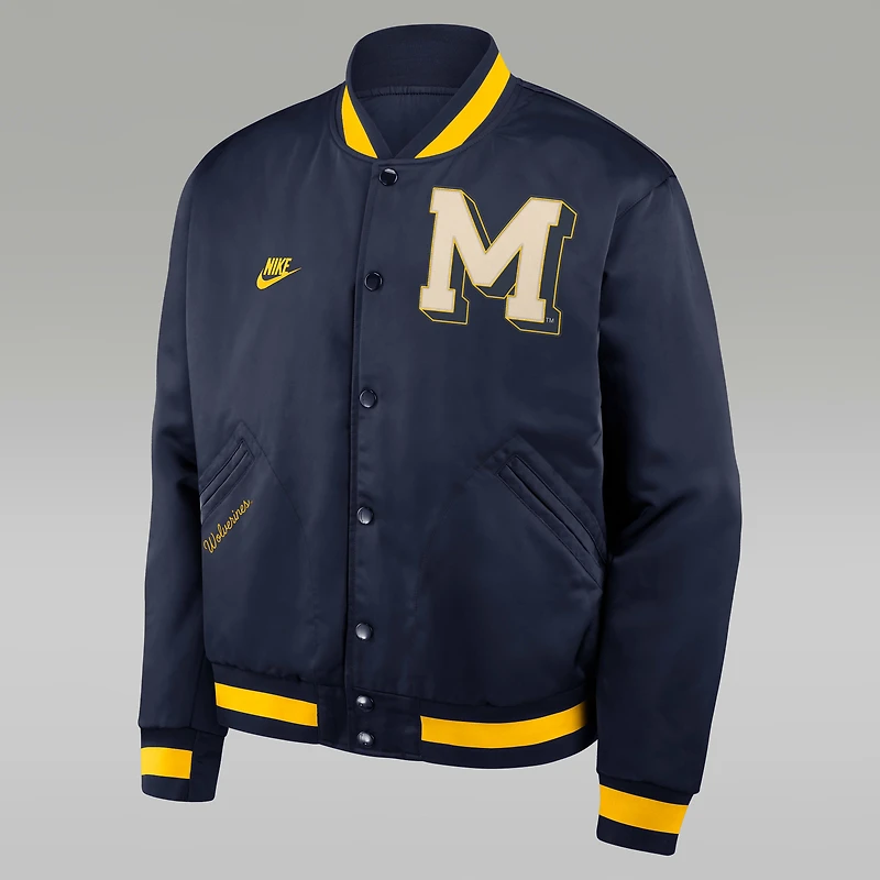 Michigan Legacy Men's Nike College Full-Snap Bomber Jacket
