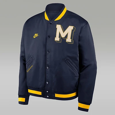 Michigan Legacy Men's Nike College Full-Snap Bomber Jacket