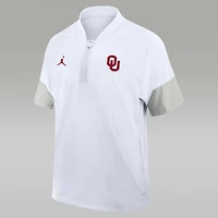 Oklahoma Sideline Coach Men's Nike Jordan Brand 1/2-Zip Short-Sleeve Jacket
