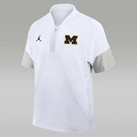 Michigan Sideline Coach Men's Nike Jordan Brand 1/2-Zip Short-Sleeve Jacket