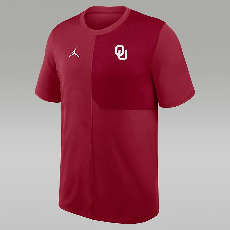 Oklahoma Sideline Coach Men's Jordan Brand Dri-FIT College Top