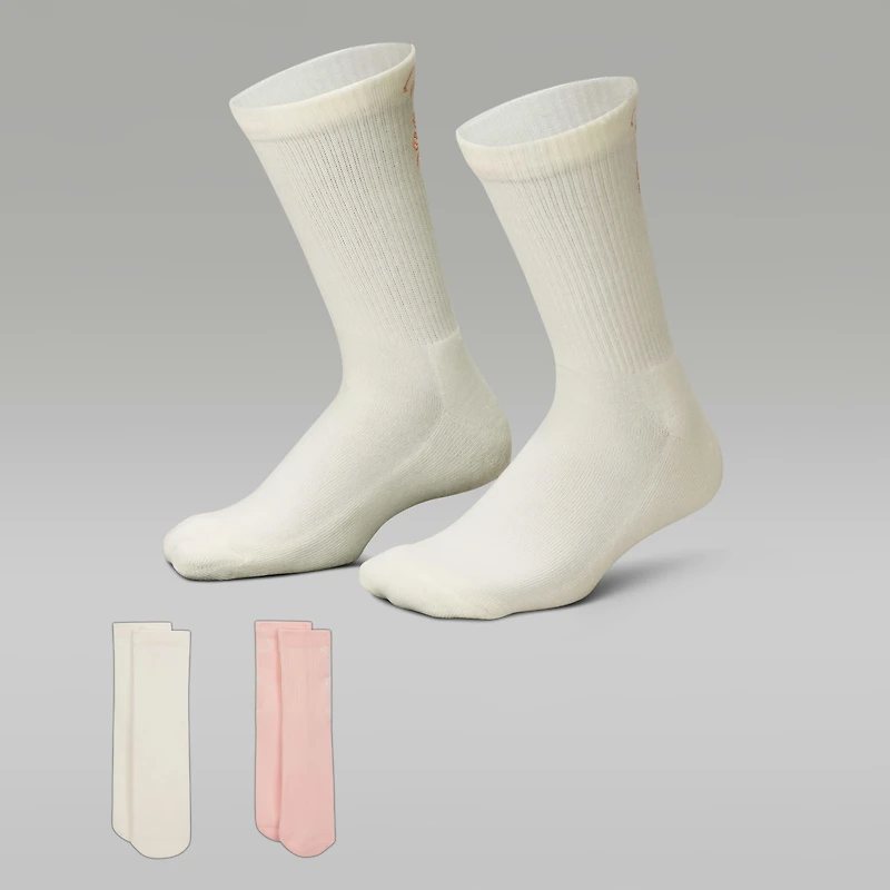 Jordan Big Kids' Sparkle Mesh Half Crew Socks (2 Pairs)