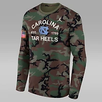 North Carolina 2025 Military Appreciation Legend Men's Jordan Brand Dri-FIT College Long-Sleeve T-Shirt