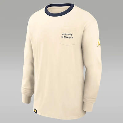 Michigan Athletic Prep Max90 Pocket Logo Men's Jordan Brand College Long-Sleeve T-Shirt