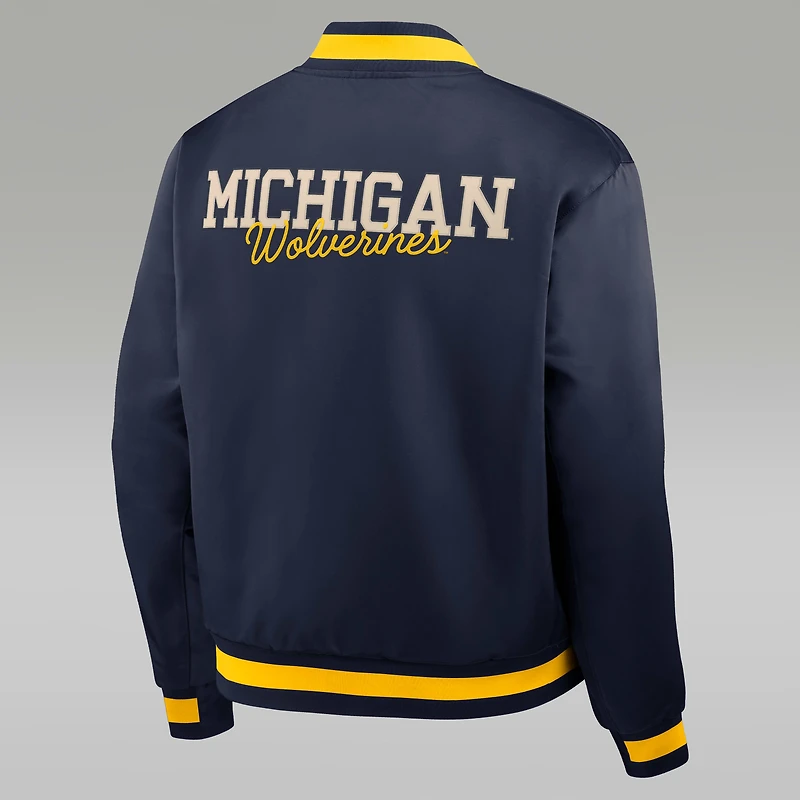 Michigan Legacy Men's Nike College Full-Snap Bomber Jacket