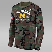 Michigan 2025 Military Appreciation Legend Men's Jordan Brand Dri-FIT College Long-Sleeve T-Shirt