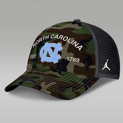 North Carolina 2025 Military Appreciation Rise Men's Jordan Brand College Trucker Adjustable Hat