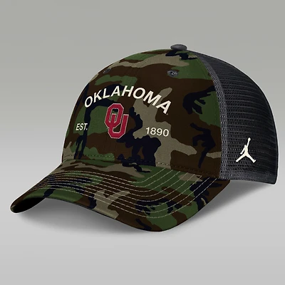 Oklahoma 2025 Military Appreciation Rise Men's Jordan Brand College Trucker Adjustable Hat