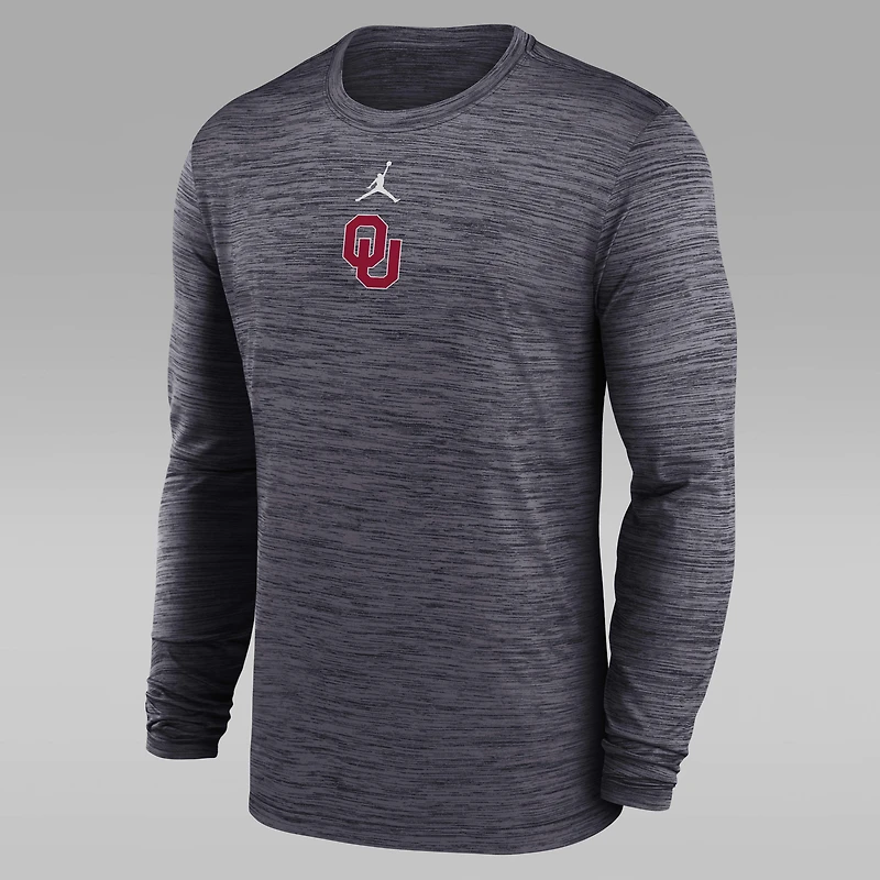 Oklahoma Sideline Velocity Men's Jordan Brand Dri-FIT College Long-Sleeve T-Shirt