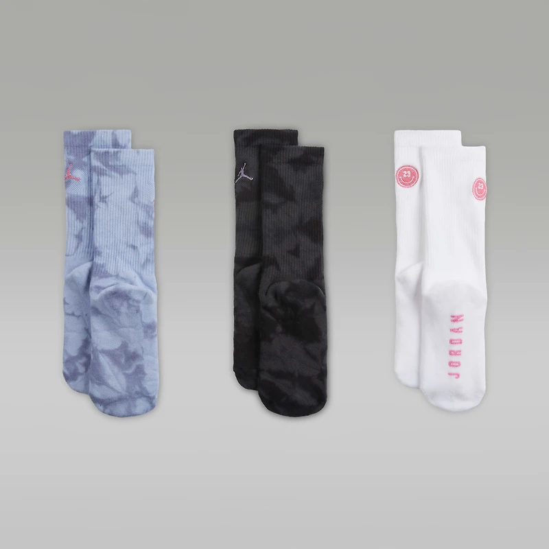 Jordan Big Kids' Blue Jeans and Bling Crew Socks (3 Pairs)