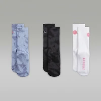 Jordan Big Kids' Blue Jeans and Bling Crew Socks (3 Pairs)