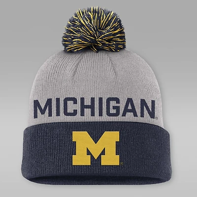 Michigan Primetime Peak Men's Jordan Brand College Cuffed Pom Beanie