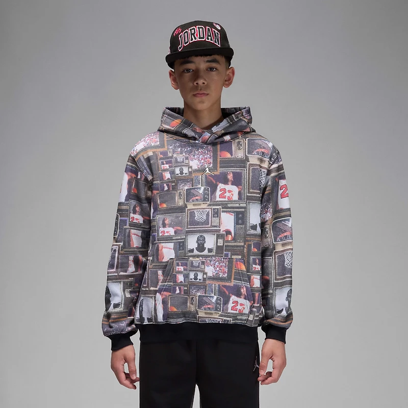 Jordan Big Kids' Brooklyn Printed Fleece Pullover Hoodie