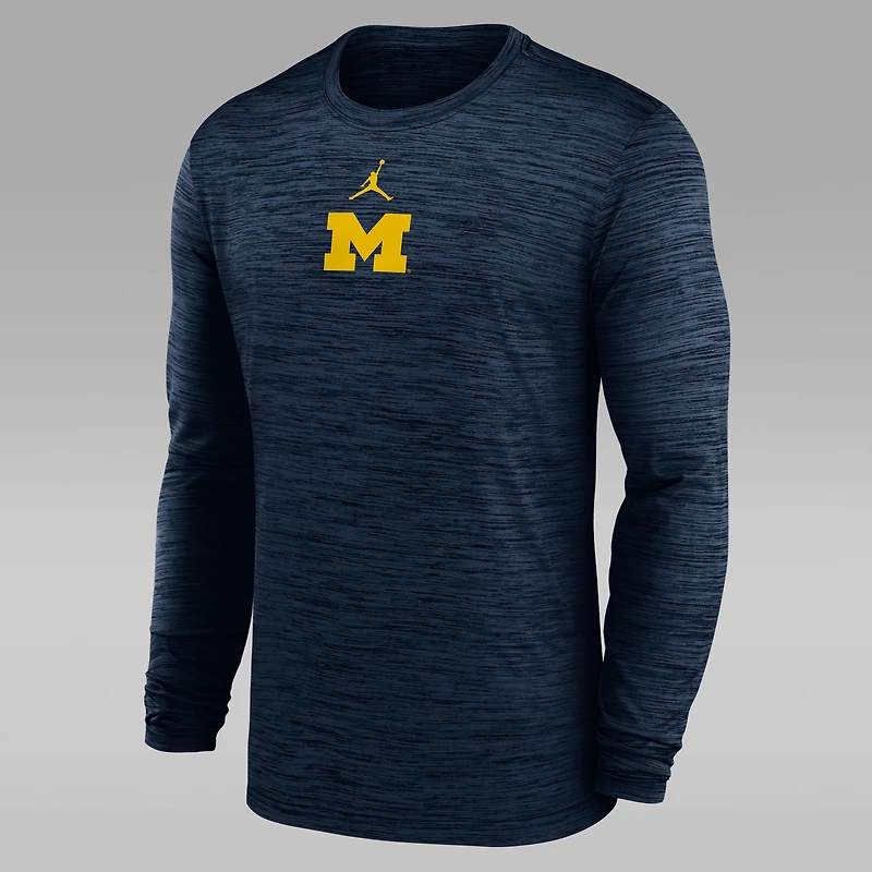 Michigan Sideline Velocity Men's Jordan Brand Dri-FIT College Long-Sleeve T-Shirt