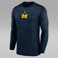 Michigan Sideline Velocity Men's Jordan Brand Dri-FIT College Long-Sleeve T-Shirt