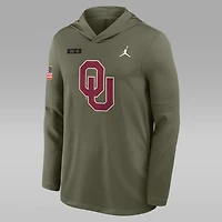 Oklahoma 2025 Military Appreciation Men's Jordan Brand Dri-FIT College Long-Sleeve Hooded Top