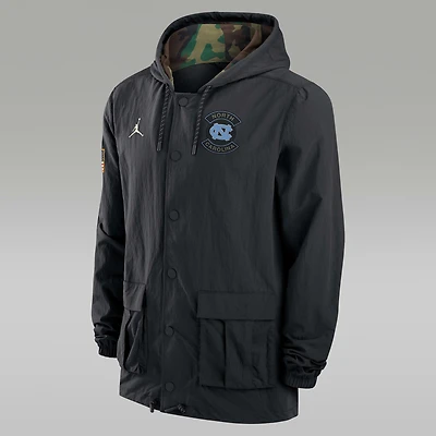 North Carolina Men's Jordan Brand Full-Snap Hooded Military Jacket