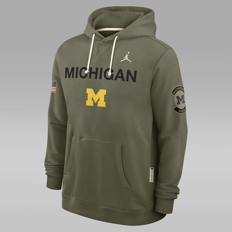 Michigan 2025 Military Appreciation Men's Jordan Brand Dri-FIT College Pullover Hoodie