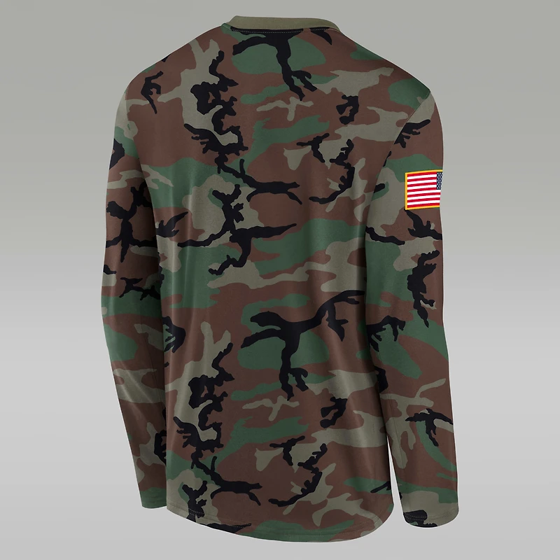 North Carolina 2025 Military Appreciation Legend Men's Jordan Brand Dri-FIT College Long-Sleeve T-Shirt