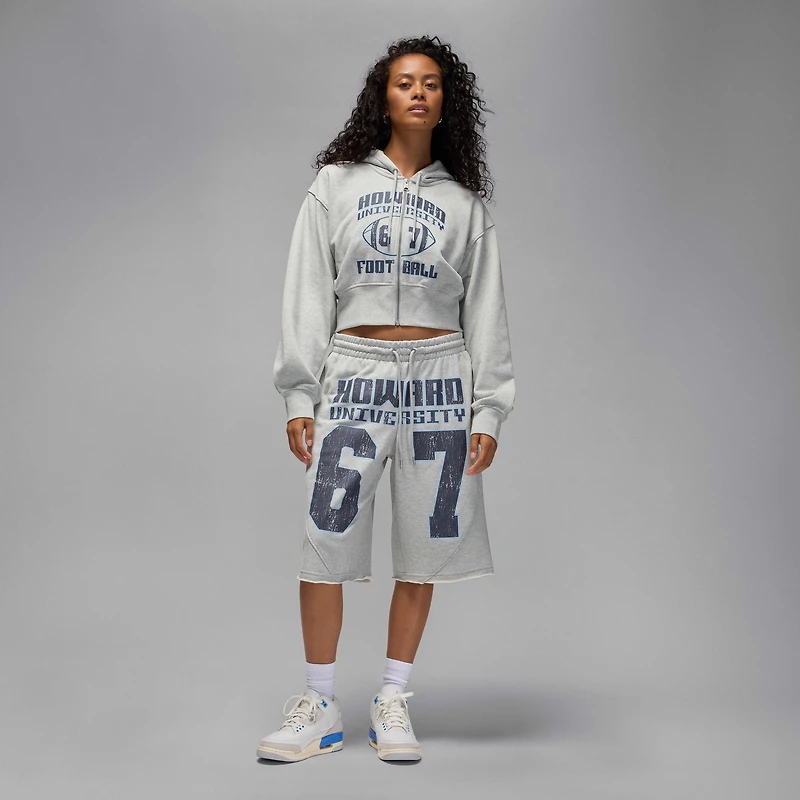 Jordan Flight Fleece x Howard University Women's Full-Zip Cropped Hoodie