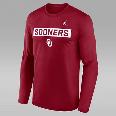 Oklahoma Primetime Legend 2-Hit Men's Jordan Brand Dri-FIT College Long-Sleeve T-Shirt