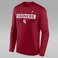 Oklahoma Primetime Legend 2-Hit Men's Jordan Brand Dri-FIT College Long-Sleeve T-Shirt