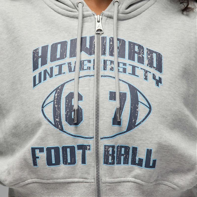 Jordan Flight Fleece x Howard University Women's Full-Zip Cropped Hoodie