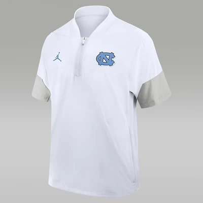 North Carolina Sideline Coach Men's Nike Jordan Brand 1/2-Zip Short-Sleeve Jacket