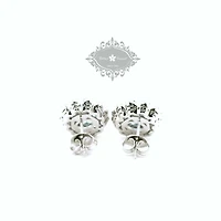 Sterling Silver Mint Oval Cubic Zirconia Earrings 153388