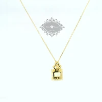 Gold Plated Sterling Silver Yellow Cubic Zirconia Necklace 153422