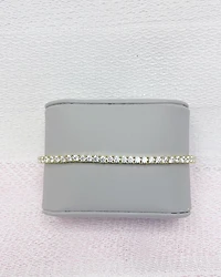 Gold Plated Sterling Silver 3mm Cubic Zirconia Tennis Bracelet 152705