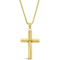 Stainless Steel Gold Cross Necklace 150155