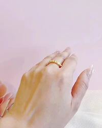 Gold Plated Sterling Silver Yellow Cubic Zirconia Ring