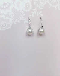 Sterling Silver Cubic Zirconia Pearl Earrings 152288