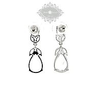 Bridal Silver Cubic Zirconia Drop Earrings 131625