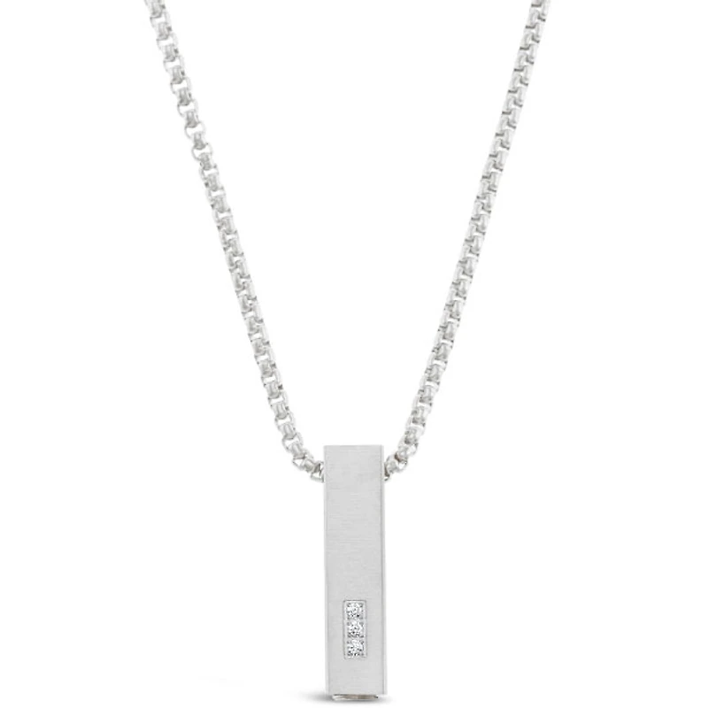 Stainless Steel Cubic Zirconia Silver Necklace 150150