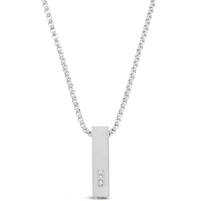 Stainless Steel Cubic Zirconia Silver Necklace 150150