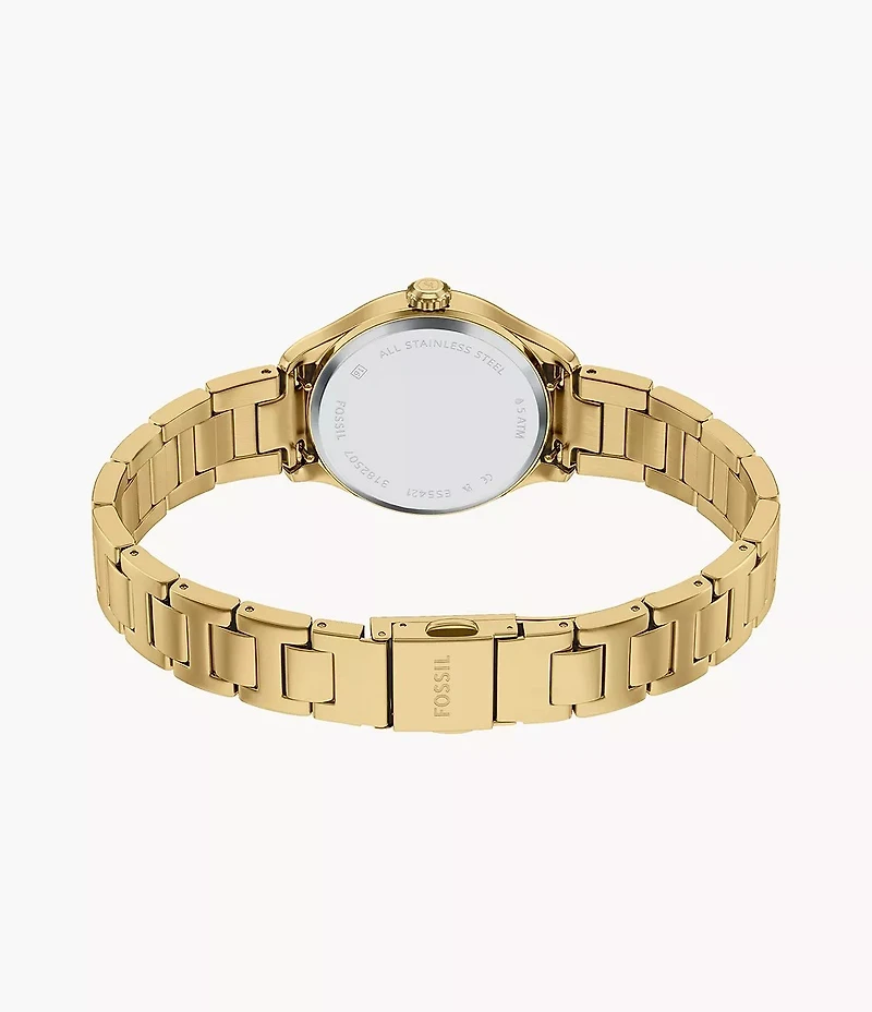 Fossil Gilmore Three-Hand Gold-Tone Stainless Steel Watch 155361