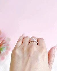 Sterling Silver Heart Pink Cubic Zirconia Ring 151777