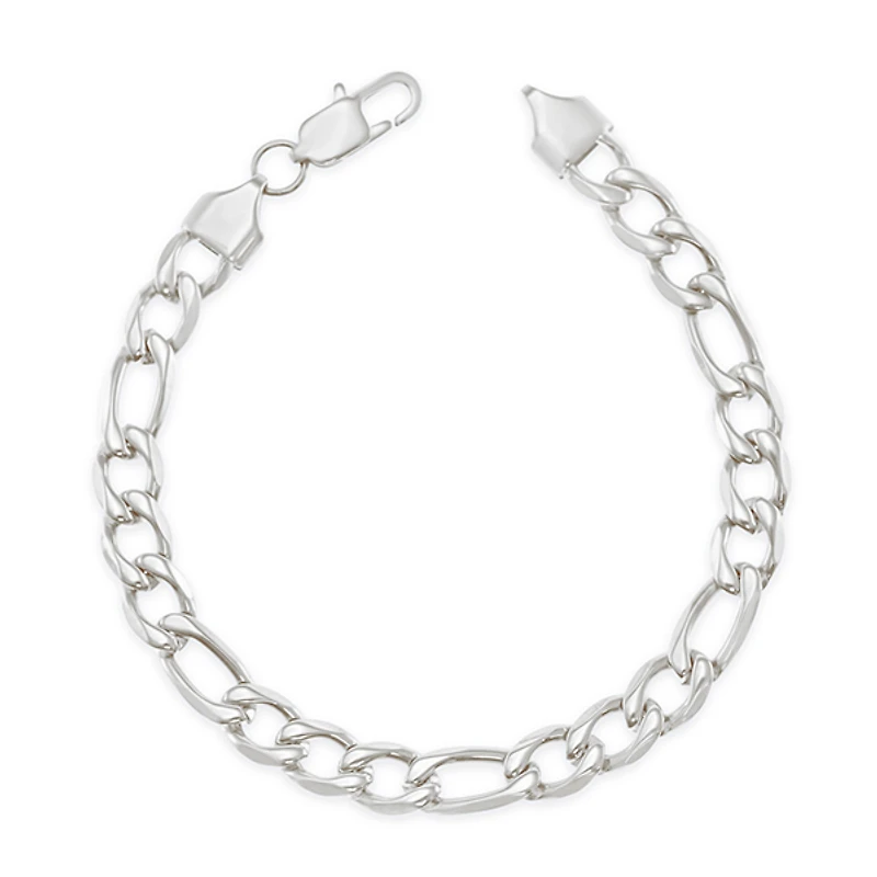 Stainless Steel Silver 7mm Figaro Bracelet 148741