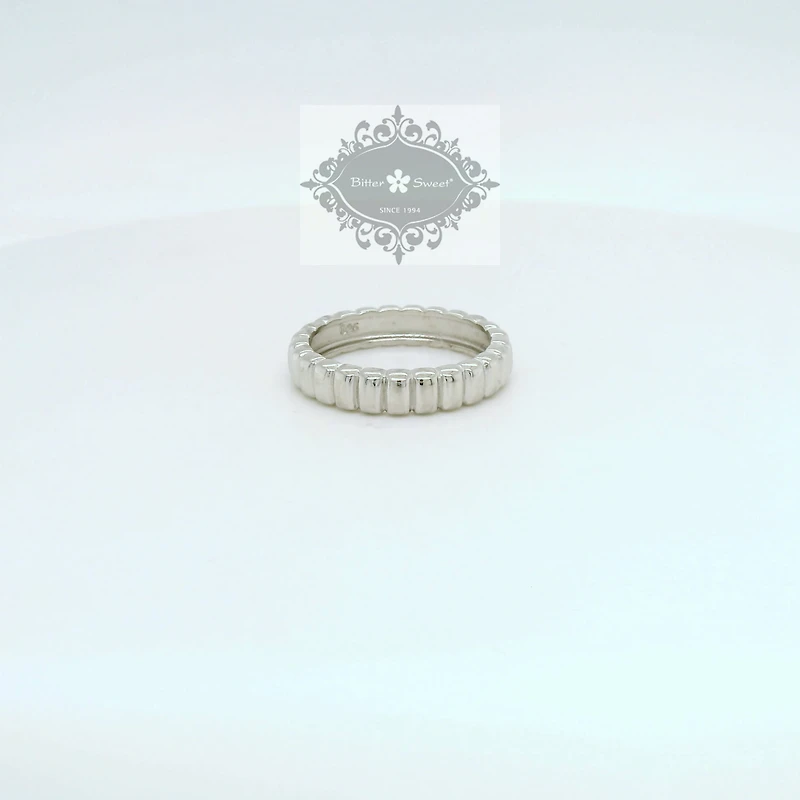 Sterling Silver Ring Plain Rec Beads 154950