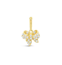 10k Yellow Gold Cubic Zirconia Bow Pave Pendant 155636