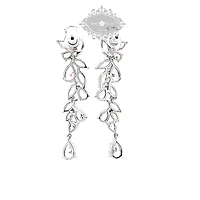 Bridal Silver Cubic Zirconia Drop Earrings 142879