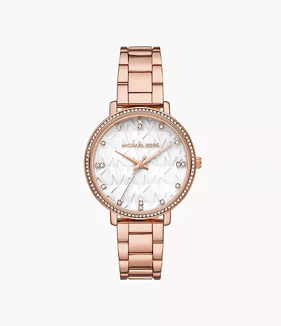 Michael Kors Pyper Three-Hand Rose Gold-Tone Alloy Watch MK4594 154469