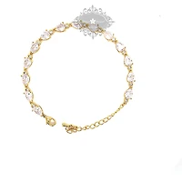 Bridal Cubic Zirconia Gold Tear Drop Bracelet 134377