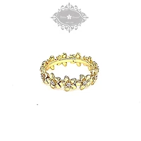 Gold Plated Sterling Silver Cubic Zirconia Flower Ring