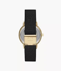 Armani Exchange Three-Hand Black Mesh Steel Watch 154679