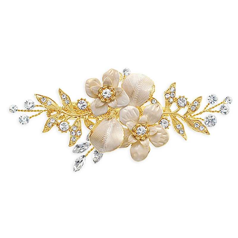 Bridal Gold Flower Hair Clip 137624
