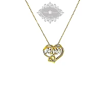 Gold Plated Sterling Silver Cubic Zirconia Mom Necklace